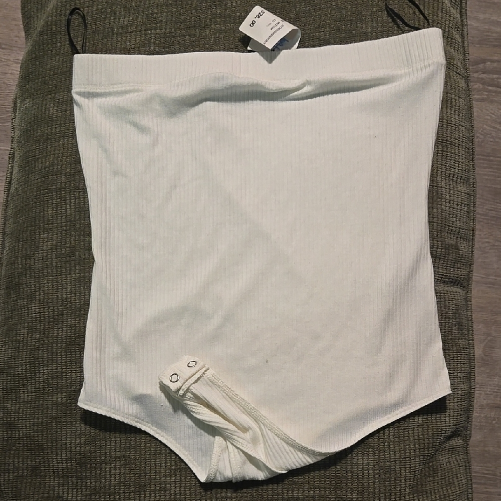White Ribbed Bodysuit